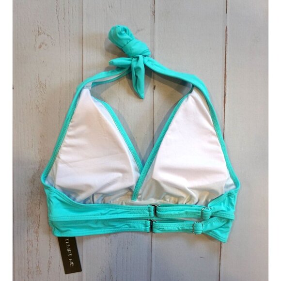 Tempt Me Turquoise Halter Bikini Top w/ Adjustable Ties - Size M, NWT - Picture 5 of 6
